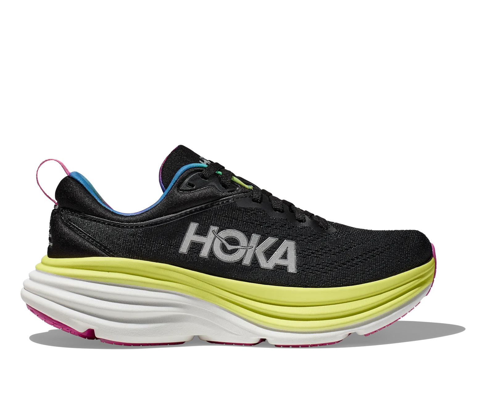 HOKA Women's BONDI 8 BLACK / CITRUS GLOW
